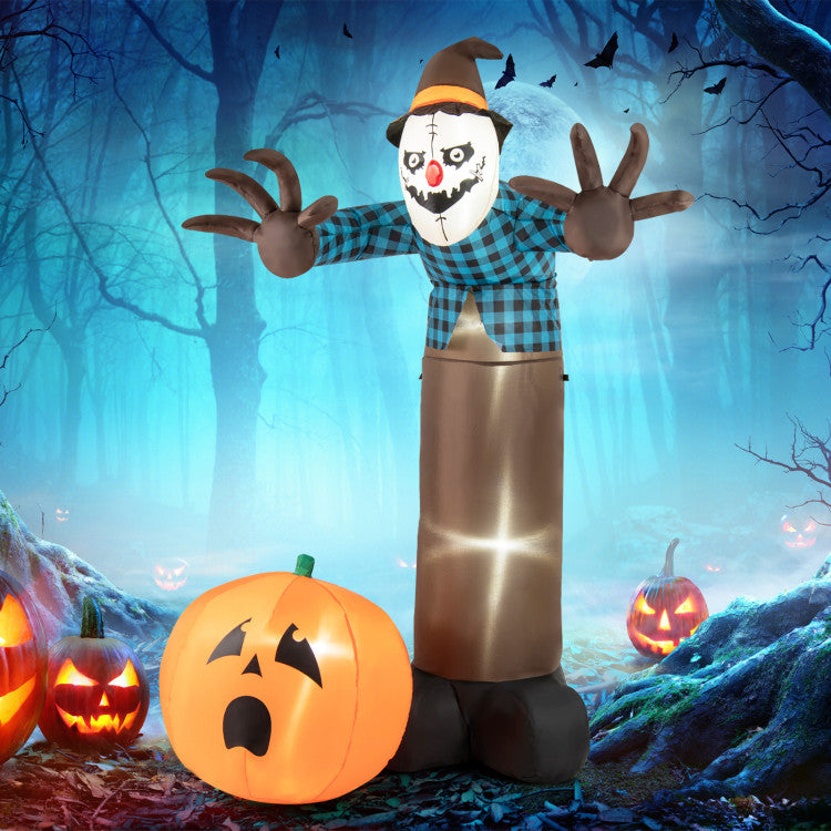 Inflatable Giant Haunted Scarecrow Pumpkin Ghost, 7-Foot