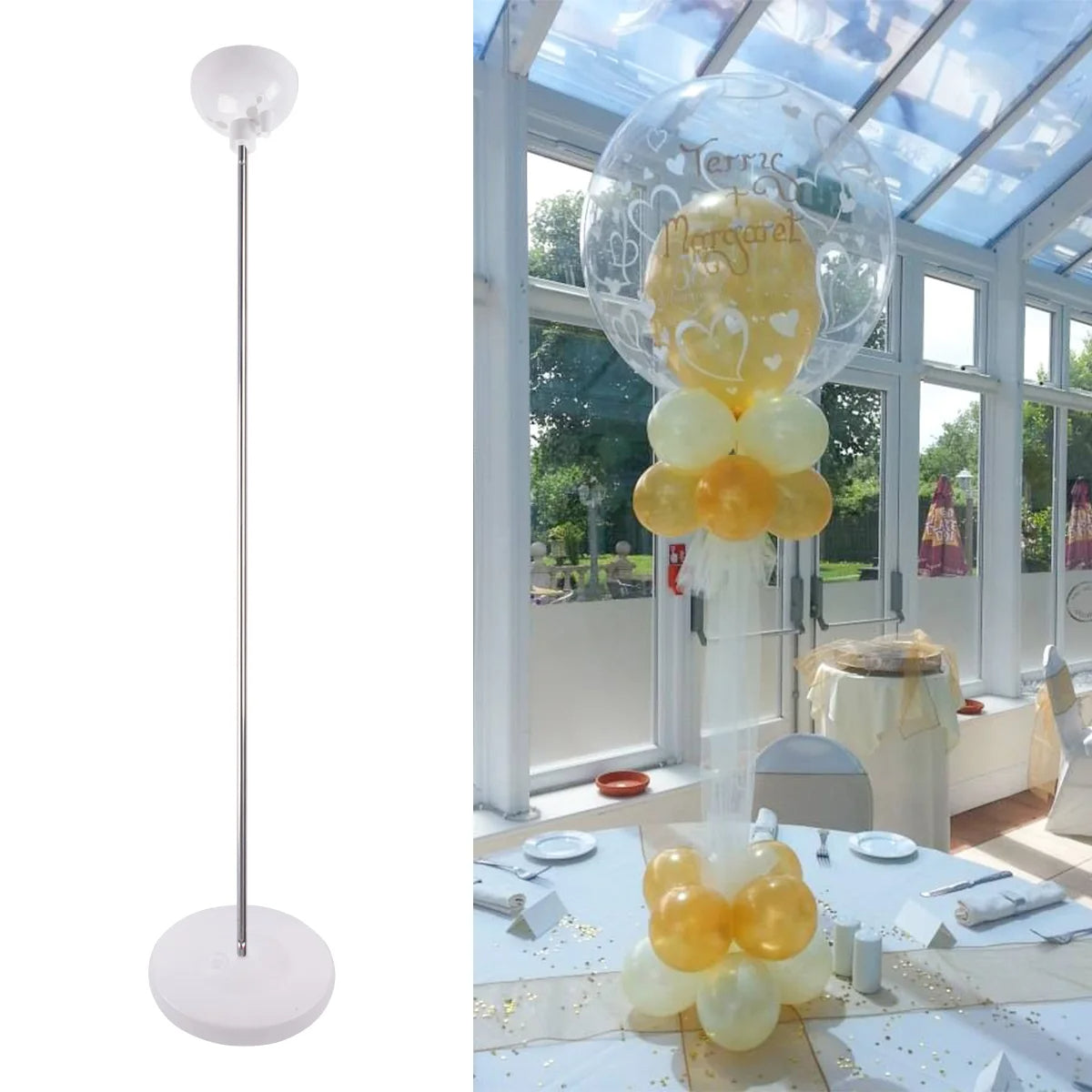 Adjustable Metal Balloon Stand 2 Sets 127CM for for Wedding Decor Birthday Baby Shower Party