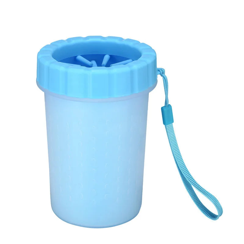 Soft Silicone Paw Cleaning Cup 25 CM for Dogs and Cats (Blue)