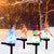 Solar Lights Outdoor Snowman Solar Lights Stakes, 4 Pack