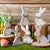 Easter Bunny Wooden Signs 6PCS Rabbit Shape Table Sign with Jute Rope