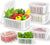 Plastic Airtight 10 Piece Fruit Storage Containers Kitchen Organizers for Kitchen Fridge, White