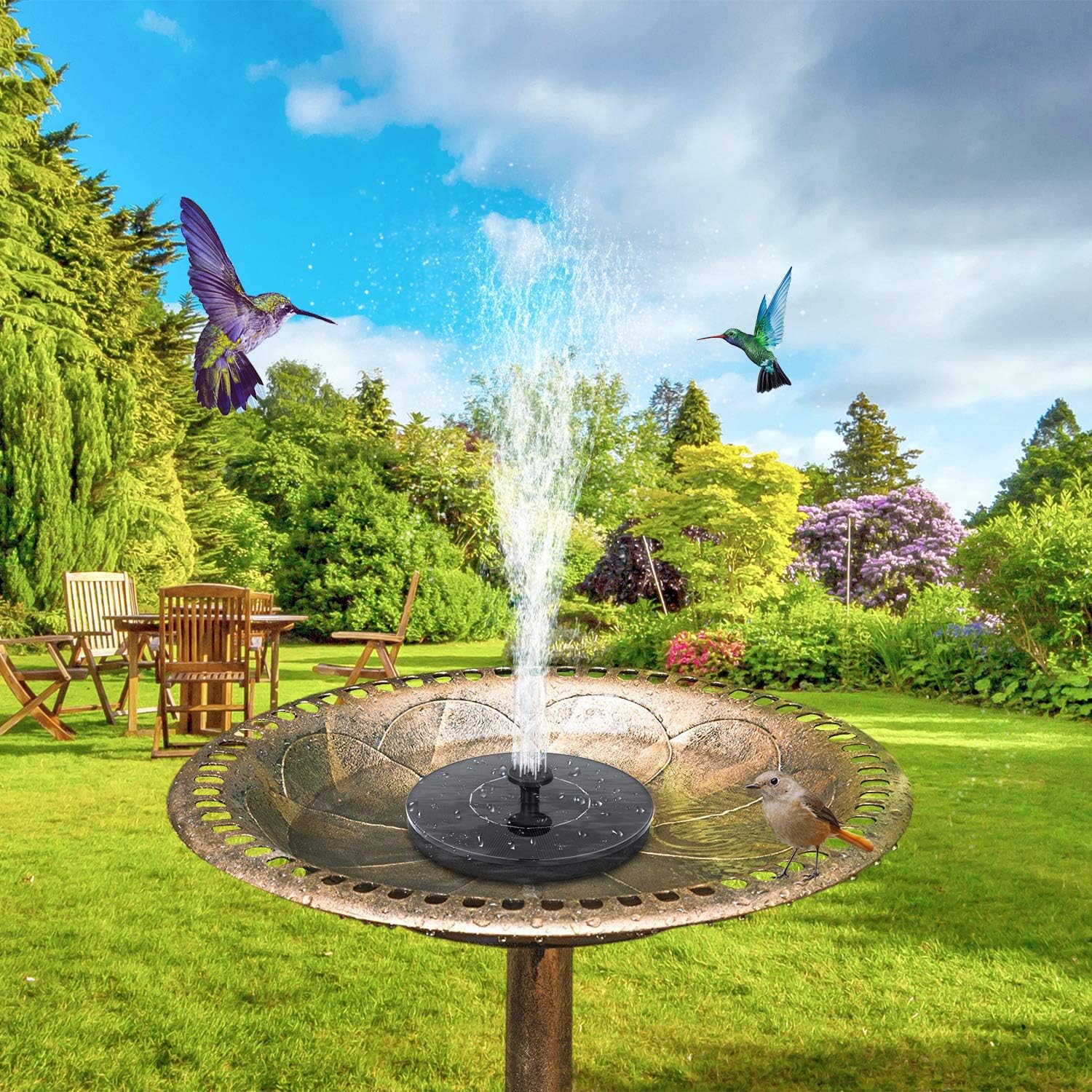 Bird Bath Fountain Pump Solar Fountain with 6 Nozzle