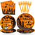 Halloween Plates and Napkins Party Supplies (96 PCS) Happy Halloween Theme Party Tableware Set