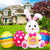 6 FT Easter Inflatables Outdoor Decorations Bunny and 3 Colorful Eggs, Build-in LED Lights Blow Up Yard Decorations