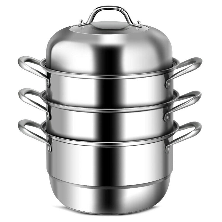 3 Tier Stainless Steel Cookware Pot Saucepot Steamer