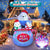 Christmas Inflatables Blowup Decorations 6 FT Polar Bear & Penguins in Best Wishes Cup with Colorful LED Light