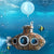 Aquarium Decoration with Two Float Balls Little Cute Retro Submarine Floating Fish Tank Decoration (4.9"D x 2.2"W x 3.1"H)