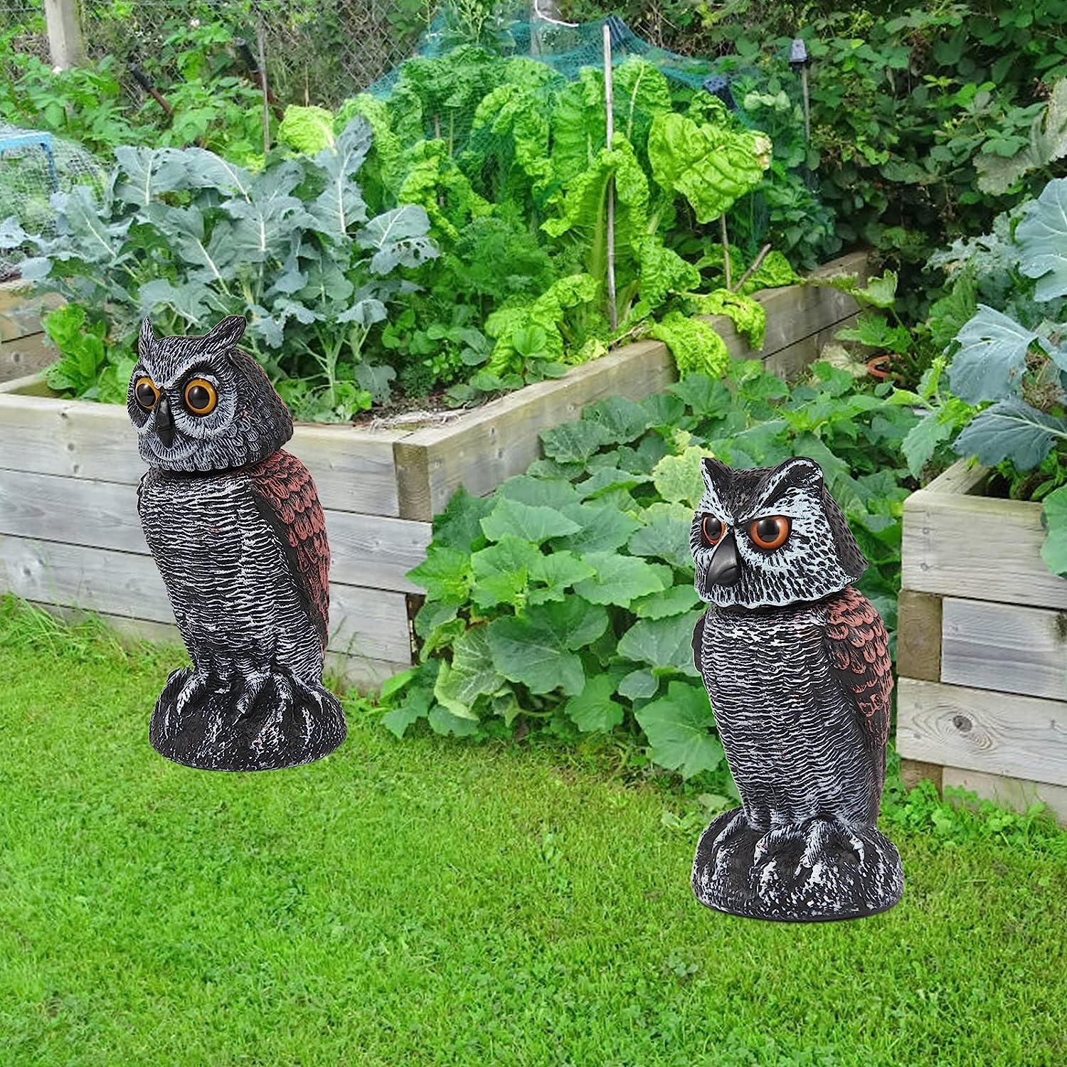 Fake Owl Decoys to Scare Birds Away, 2 Pack