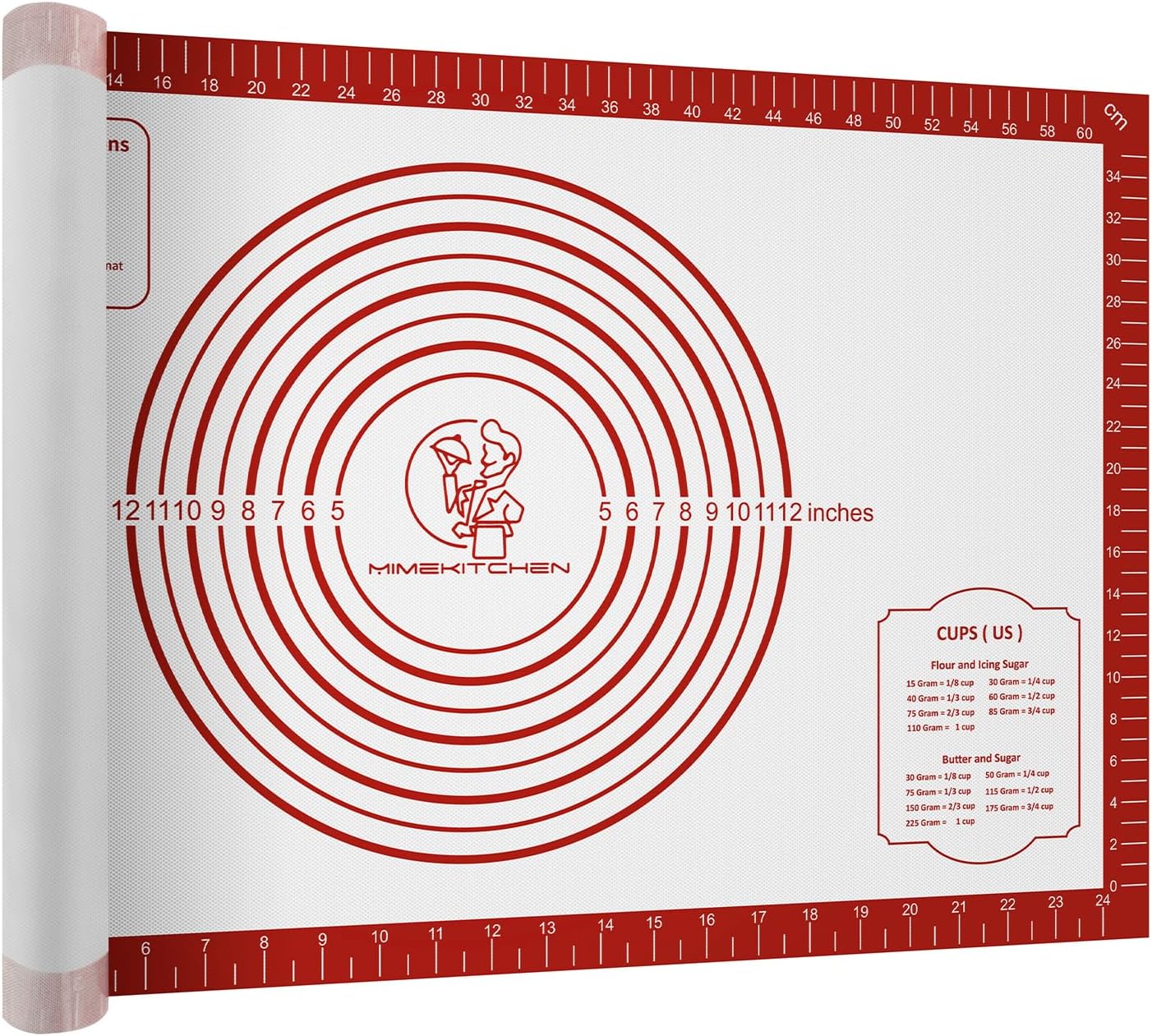 Silicone Baking Mat 26" x 16"  Non Stick Pastry Mat Sheet for Dough, Counter Mat Oven Liner Mat