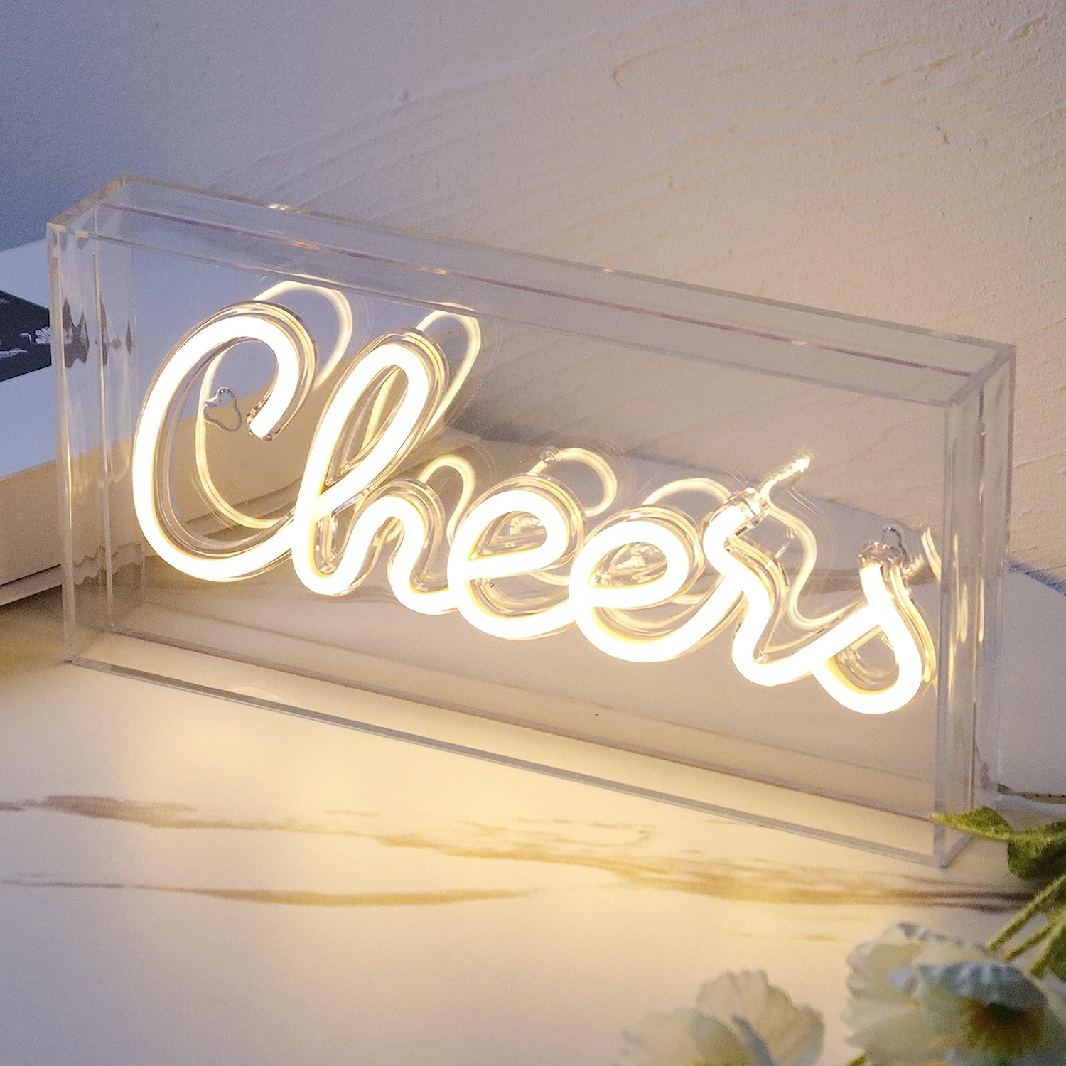 Cheers Sign 3D Neon Light USB LED Desk Lightbox