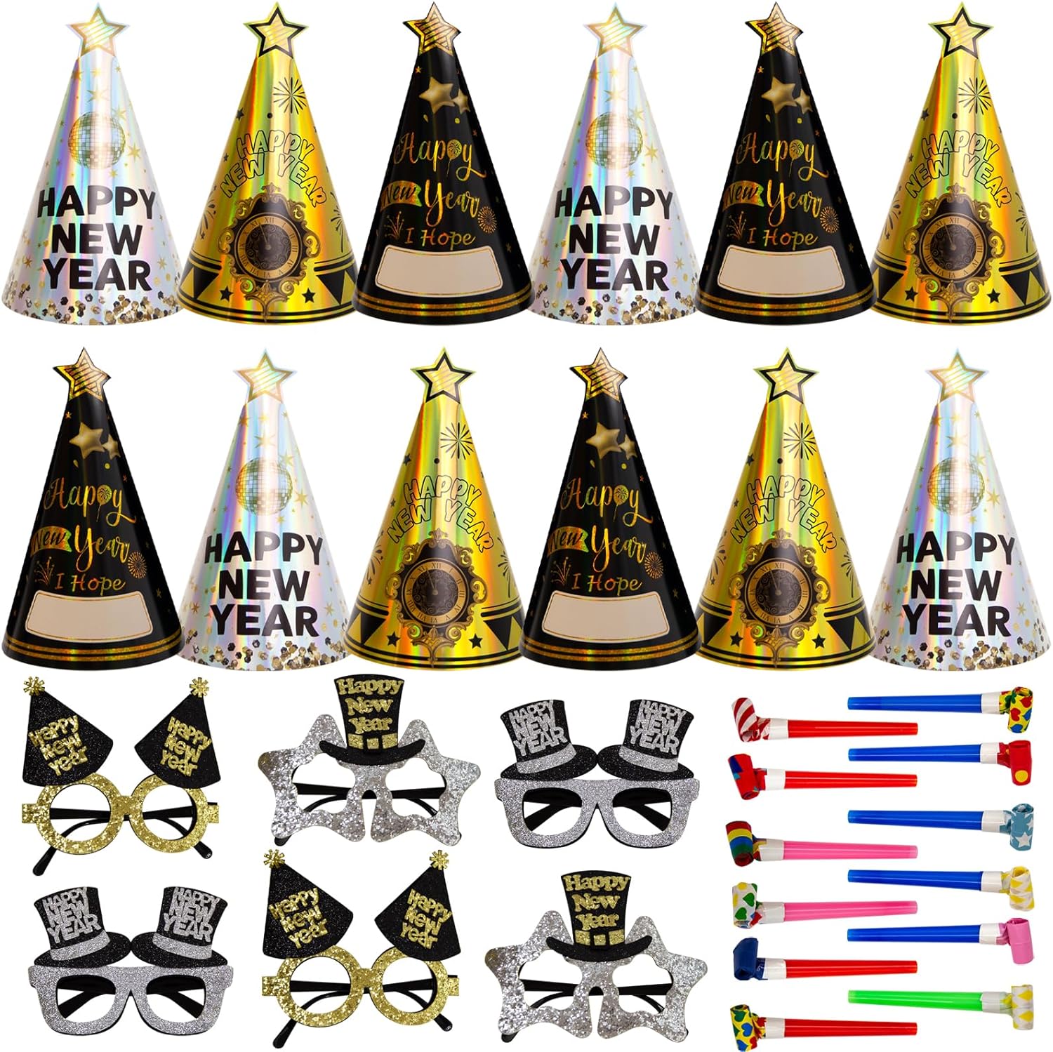 New Years Eve Party Supplies 12 Pieces Hats Happy New Year Decorations