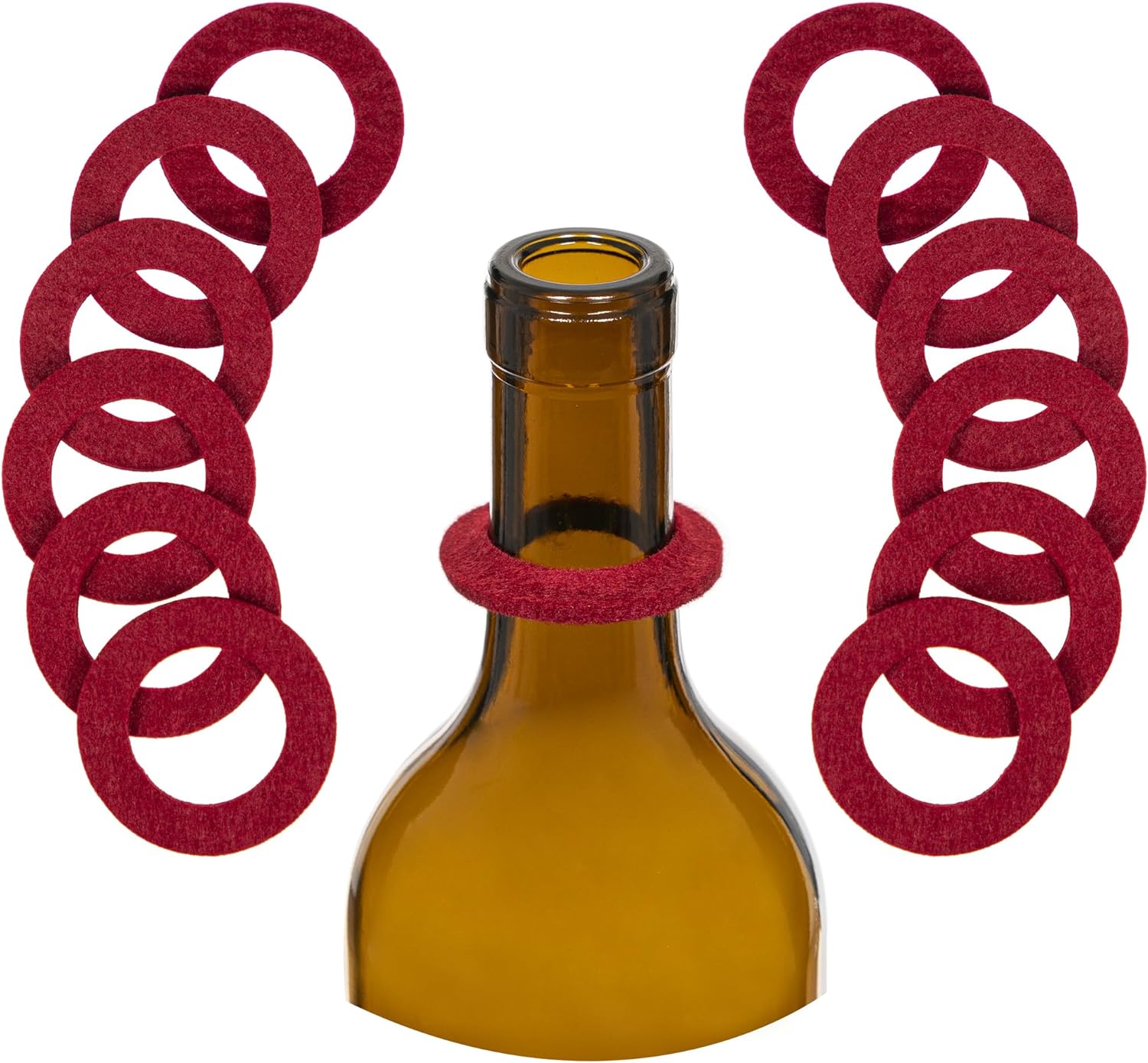 Wine Drip Ring Disposable 12 Pack Leak Stopper Accessories, Red