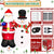 Christmas Inflatable 5 FT Snowman Santa Set of 2 with Rotating Lights and Santa Claus with Bright Lights