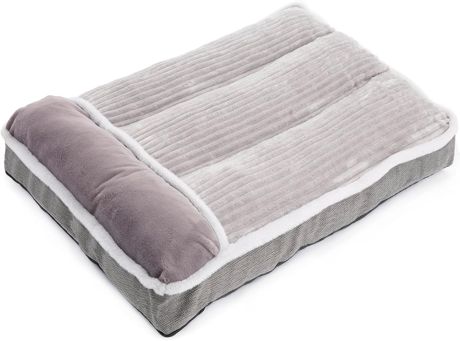 Dog Mattress Bed with Pillow for Crate Kennel Super Soft Sofa Bed for Pets,