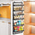 Over the Door 6 Tier Pantry Organizer with Detachable Guardrail, Black