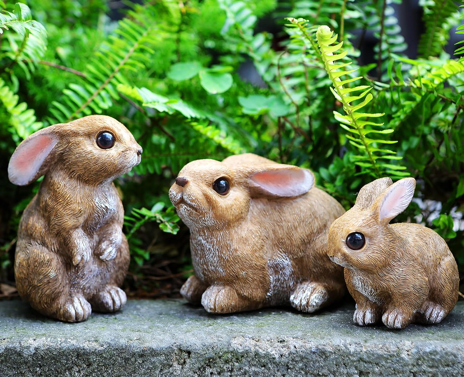 Set of 3 Bunny Decoration Yard Decorations for Garden Outdoor, Brown