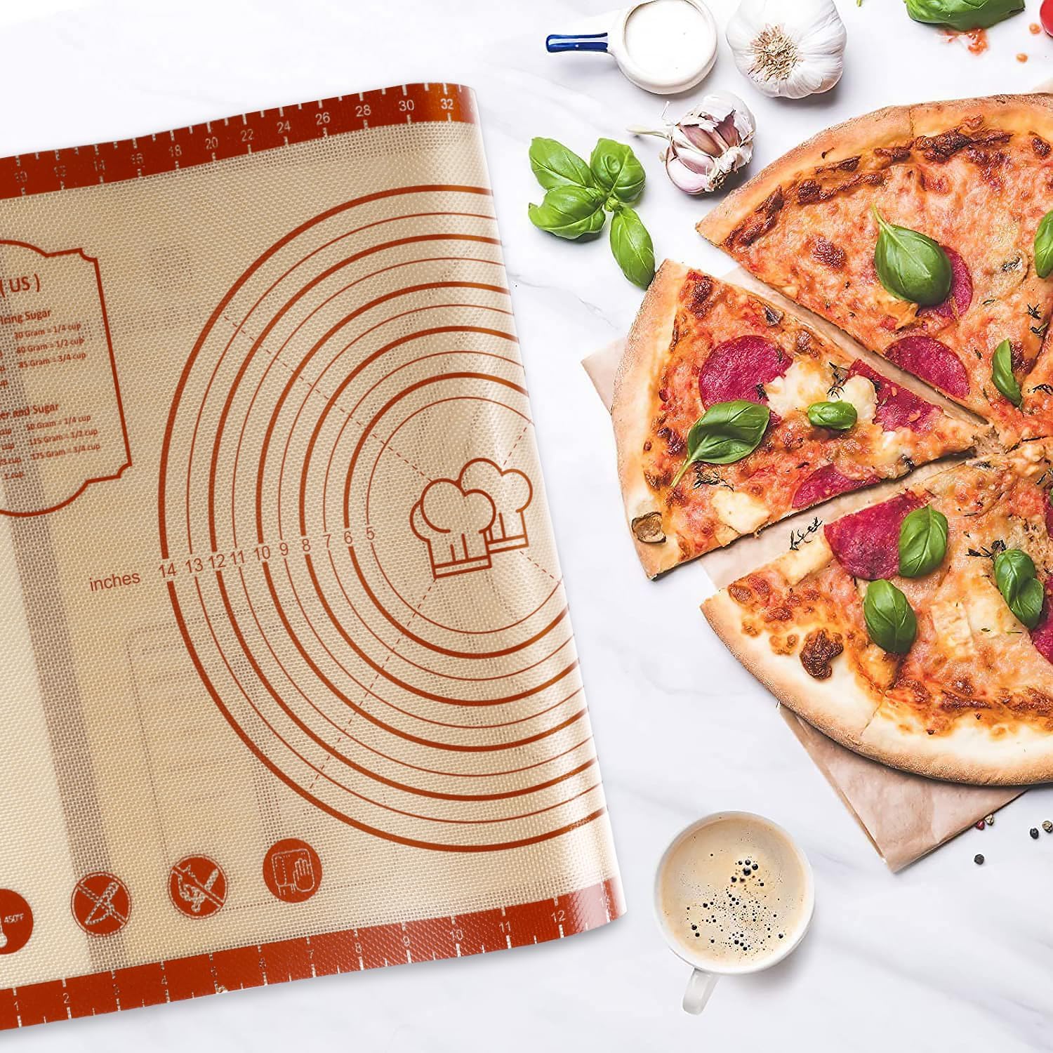 Silicone Baking Mat with Measurements (26" x 16") Non-slip and Reusable Baking Mat