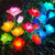 Solar Outdoor Garden Lights 6 Pack Solar Outdoor Lights with 30 Rose Flowers, 7 Color Changing Waterproof Solar Flowers