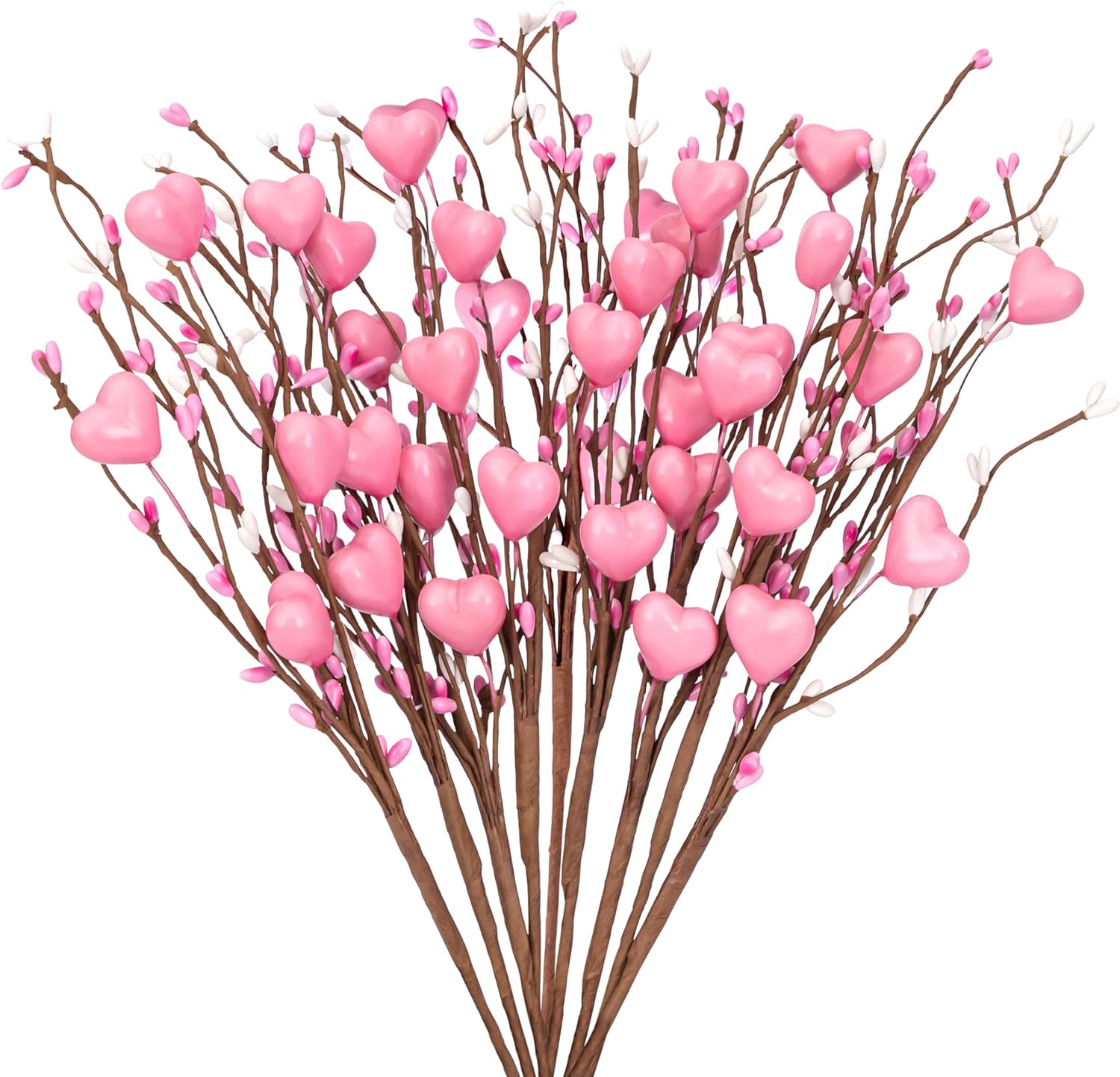 12 Pieces Valentines Day Decor Pink Berry Stems