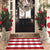 Christmas Red and White Plaid Rug 28" x 43" Outdoor Front Door Decor Mat Cotton