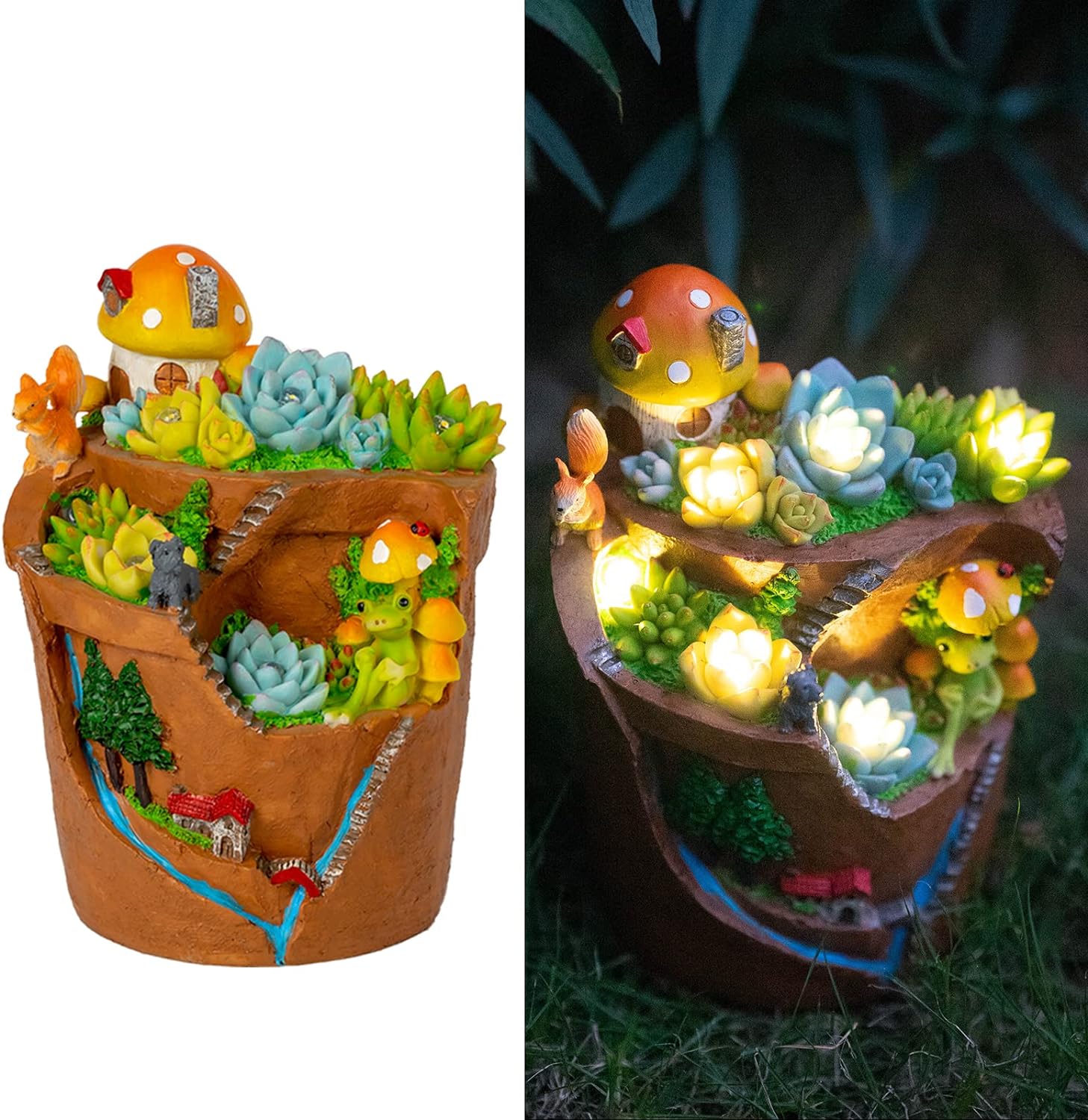 Solar Garden Statue Lights 6 LED Outdoor Lawn Decor for Porch Patio Yard