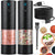 Electric Salt and Pepper Grinder Set USB Rechargeable with Warm LED Light, Automatic Salt Pepper Mill Grinder for Kitchen, Restaurant, Outdoor, Black