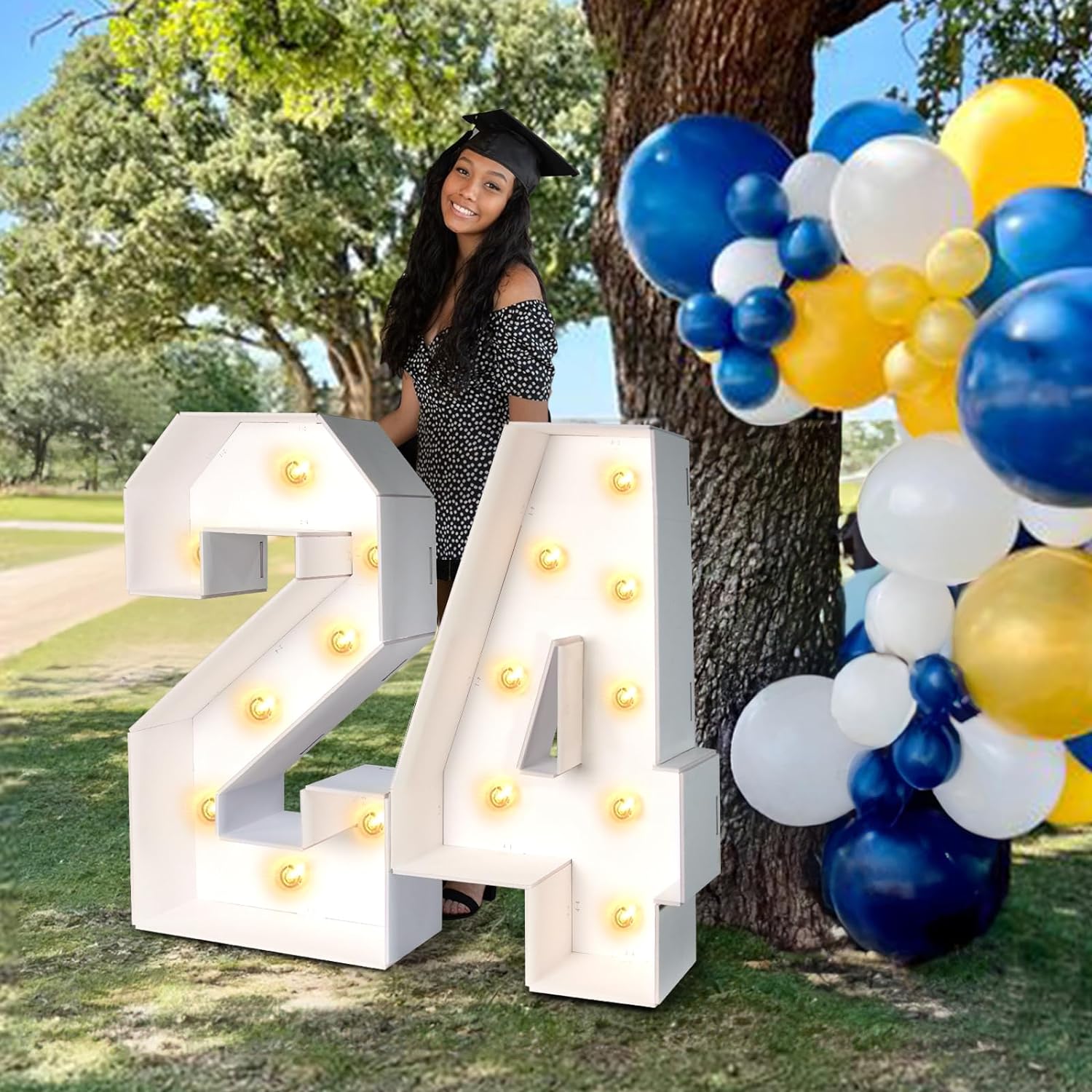 2FT Large PRE-CUT 24 Marquee Numbers Kit Class of 2024 Party Supplies Decor