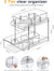 2 Tier Clear Under Bathroom Sink Organizers and Storage with Dividers