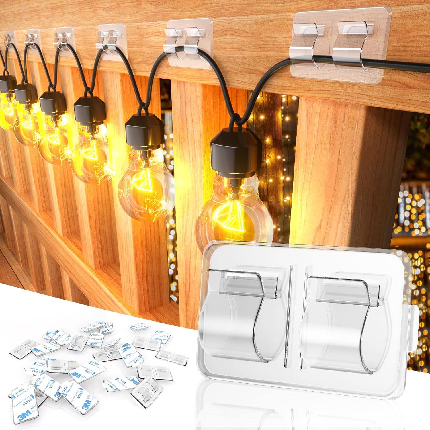 25 Pieces Heavy Duty Cable Clips with Waterproof Adhesive Strips