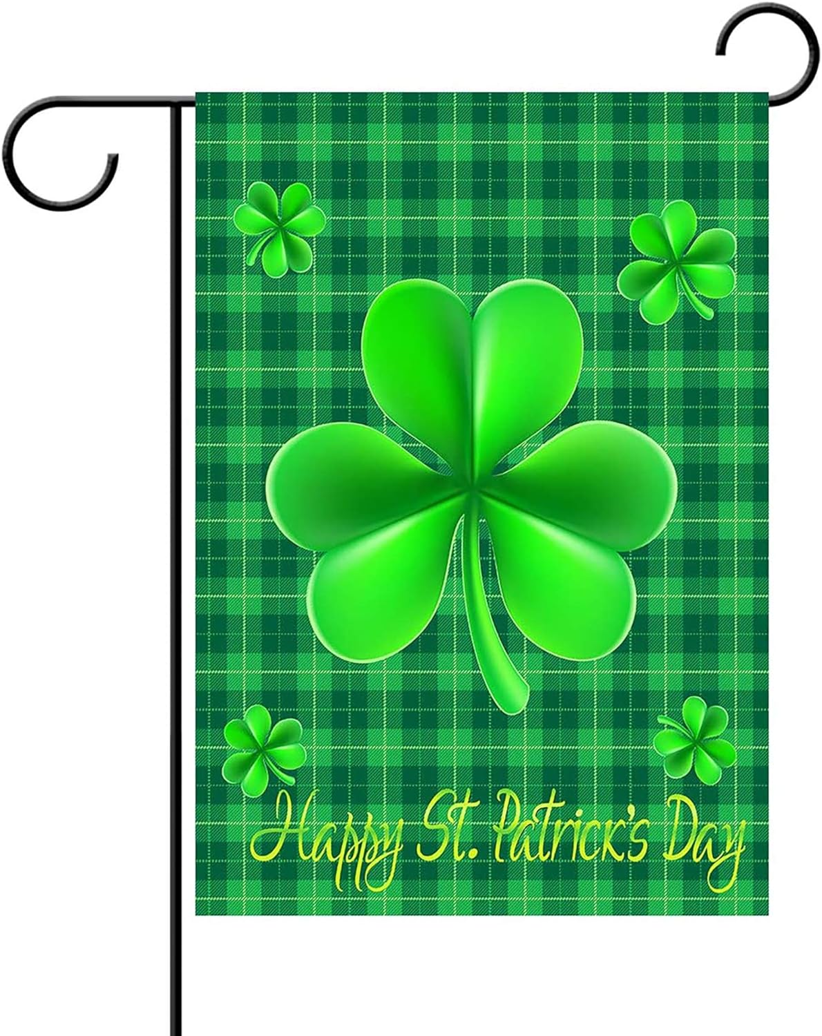 Happy St Patricks Day House Garden Flags Double Sided Spring Banners for Outdoor 12" x 18"