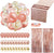 Rose Gold Balloons Party Decorations Supplies, 35 Pack Include 30 Balloons, 2 Foil Fringe Curtains, 1 Rose Gold Sequin Table Runner, 2 Foil Ribbon for Birthday Party