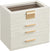 Jewelry Organizer 4 Layer Jewelry Box with Glass Lid, Cloud White and Gold