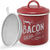 Bacon Grease Saver Container with Fine Strainer 1.3L,Red Enamel & Stainless Steel Oil Keeper Can