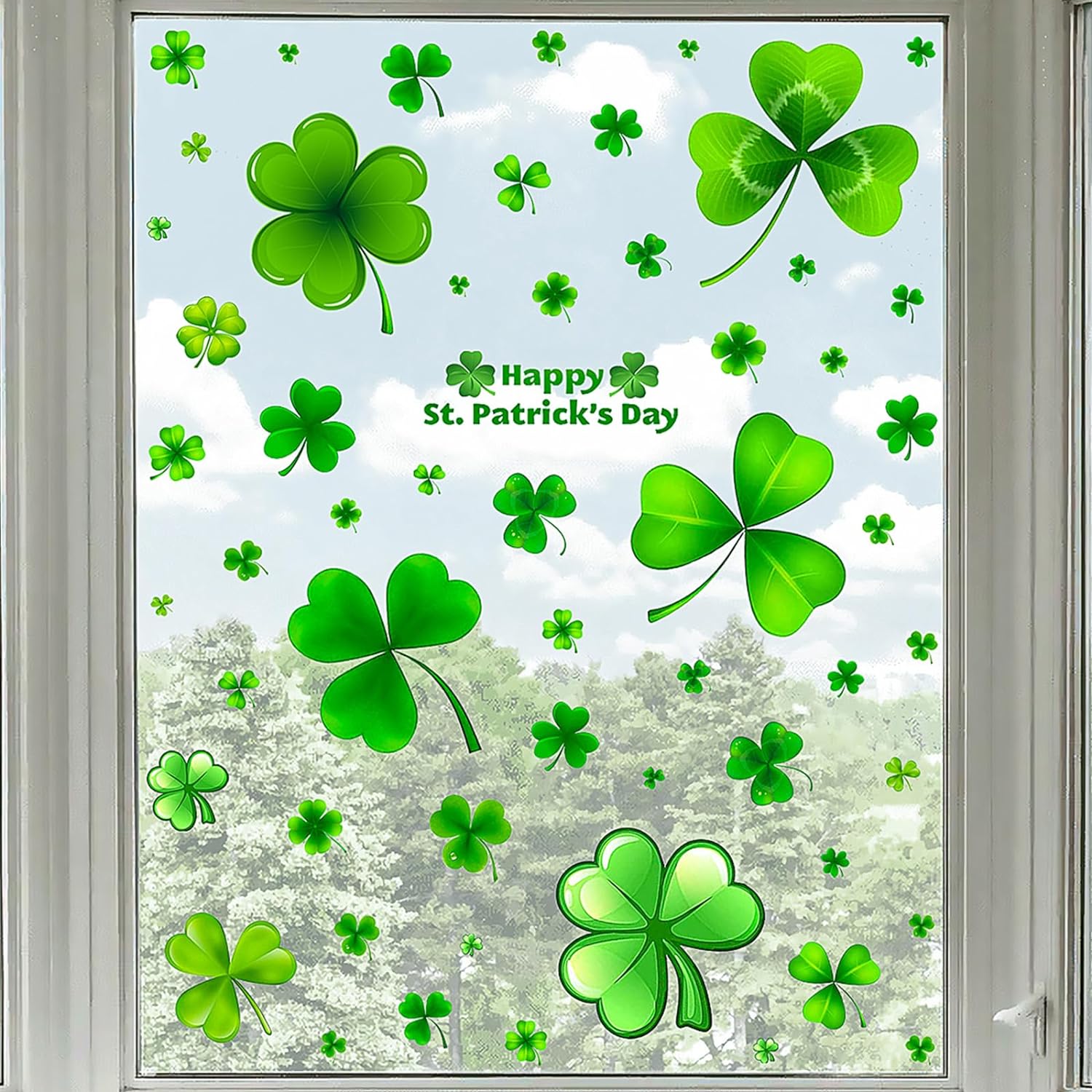 St Patrick's Day Window Clings 150PCS Reusable Static Spring Window Clings Décor