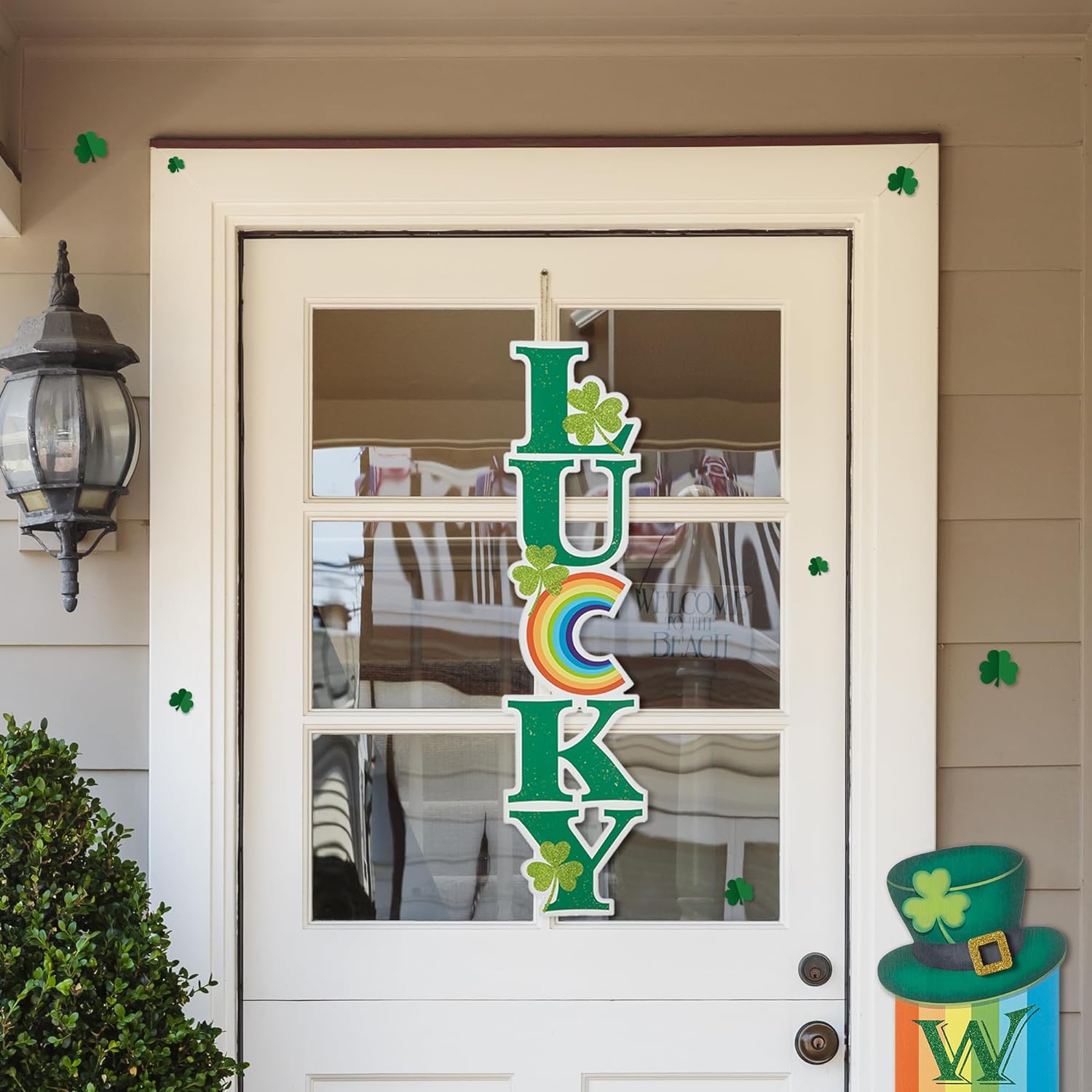 Lucky St. Patrick's Yard Sign Decoration 42" with Stakes for Home Party Yard Lawn Patio Outdoor