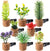 Artificial Plant Air Vent Clips 8 Packs with Essential Oil Mini Sprayer Car Plant Vent Decor