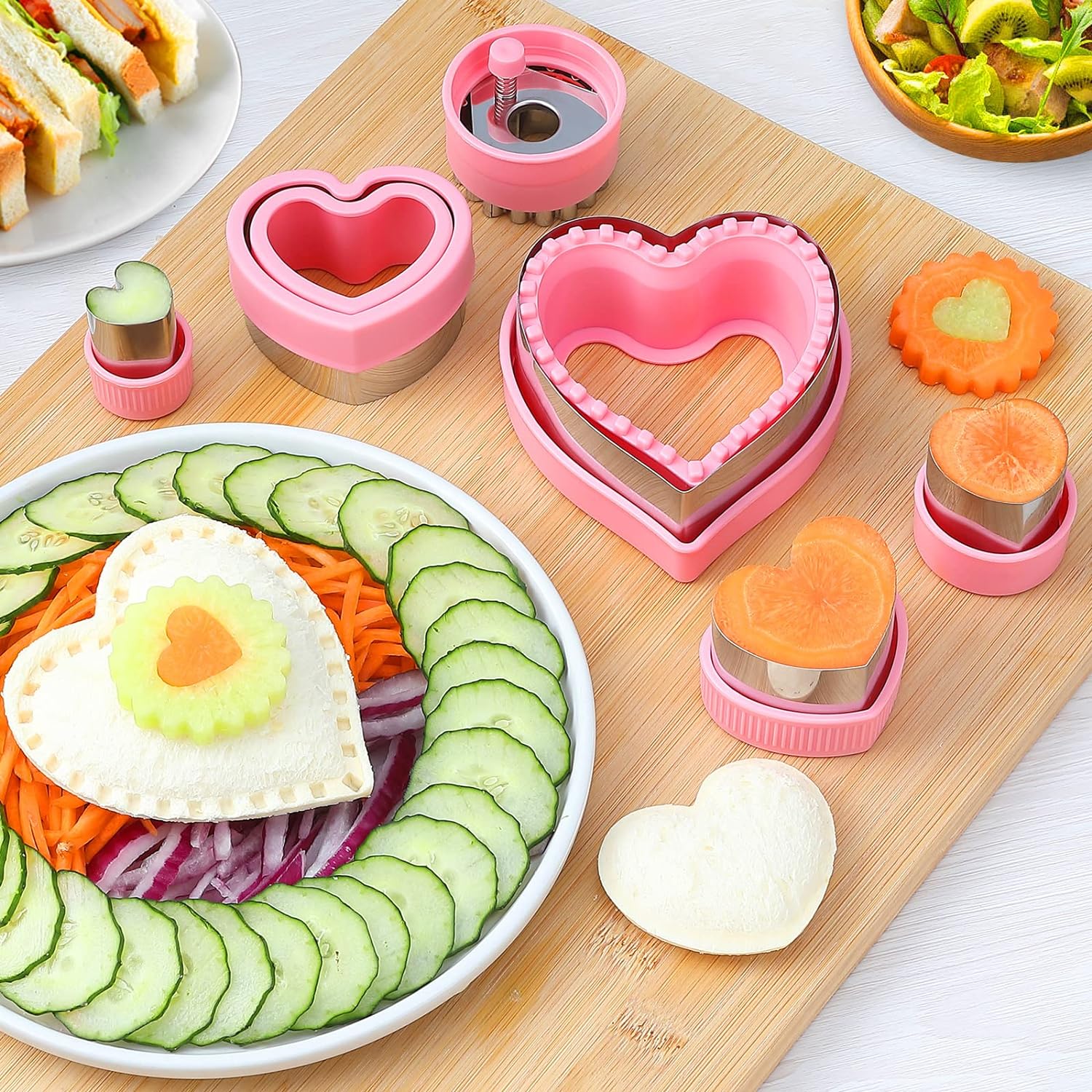 Heart Cookie Cutters Set of 6 Bread Cutters Heart Shapes