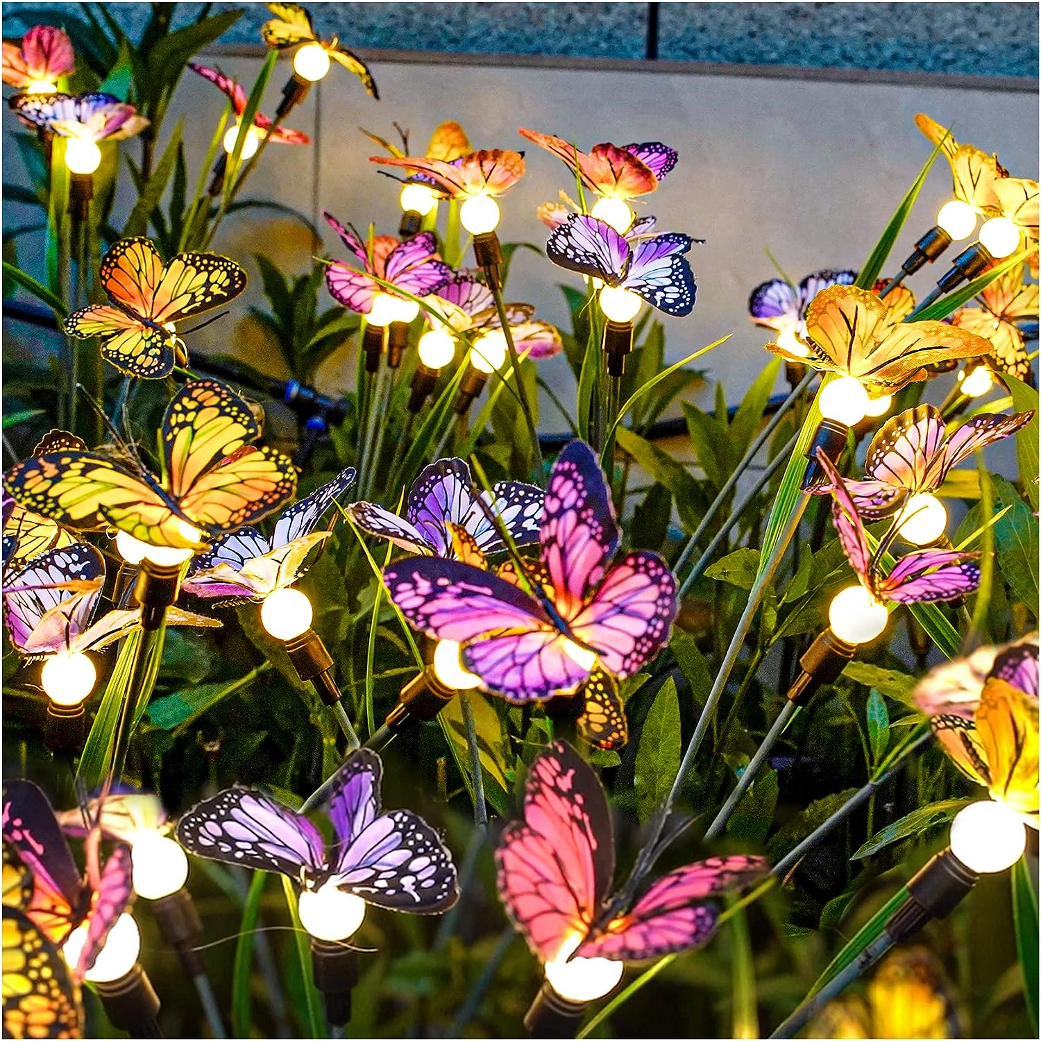 Solar Butterfly Light Swaying in The Wind, Solar Outdoor Lights, 2 Pack