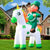 Inflatable Decorations 5FT Happy Leprechaun on Unicorn Playing Guitar Blow Up Décor with Built-in LED Lights