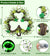 St Patricks Day Decorations, Shamrocks Wreath for Front Door, 20 Green Lights Battery Operated