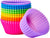 Reusable Silicone Round Baking Cups, Muffin Liners, Pack of 12, Multicolor