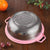 Large Stainless Steel Colander With Handle 5 Quart 10.5” Kitchen Mesh Colander, Pink