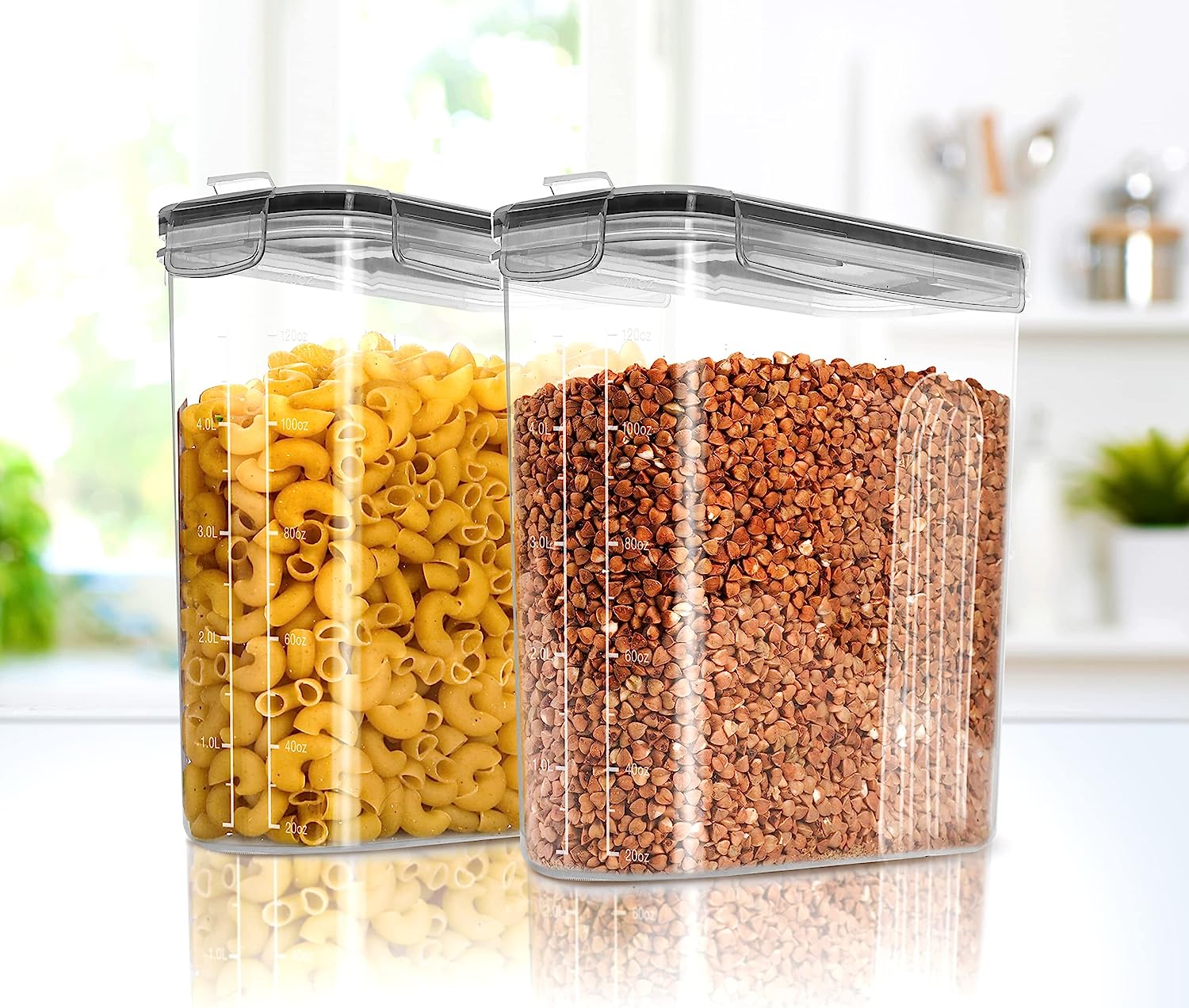 4 Pack Airtight Food Storage Containers & Cereal Dispenser