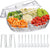 Chilled Veggie Tray 15" Clear Party Platter with 4 Compartments, Ice Serving Bowl with Lid