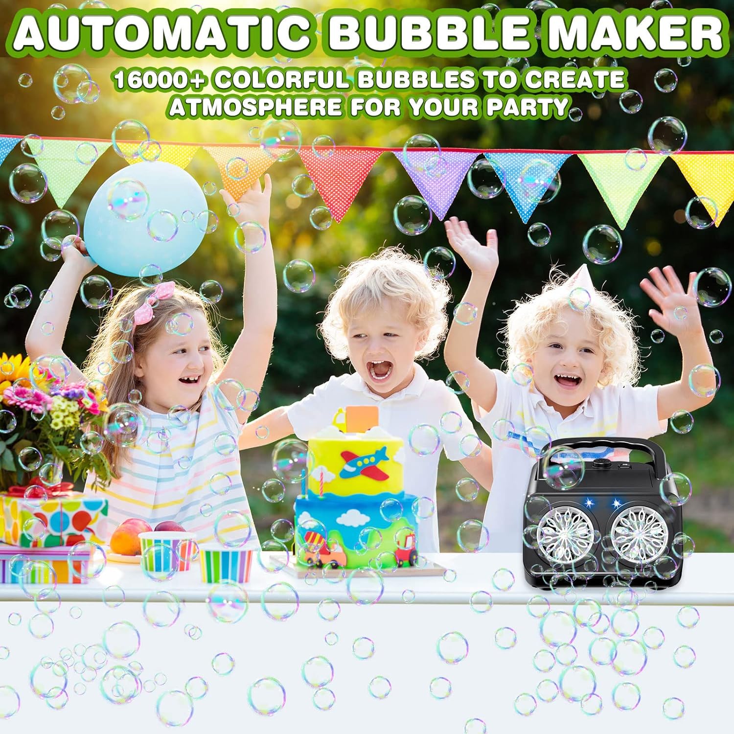 Bubble Machine 20000+ Bubbles Per Minute Portable Bubble Maker