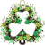 St Patricks Day Decorations, Shamrocks Wreath for Front Door, 20 Green Lights Battery Operated