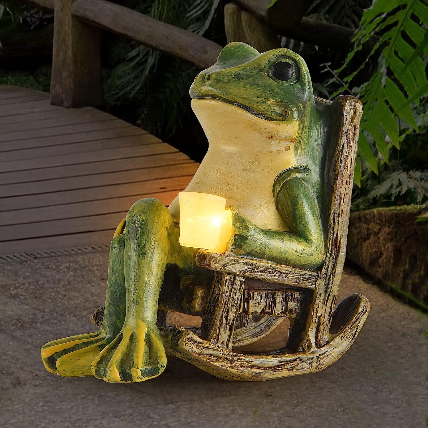 Garden Frog Statue Decoration for Garden 3.89"x2.36"x3.93"