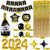 2024 Happy New Year Black and Gold Decoration for New Year Party