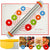 Baking Rolling Pin Set Silicone Pastry Mat + Rolling Pins with Adjustable Thickness Rings +Bench Dough Scraper Cutter